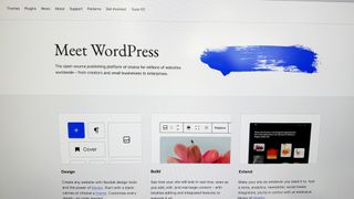 A screenshot of the WordPress.org home page. 