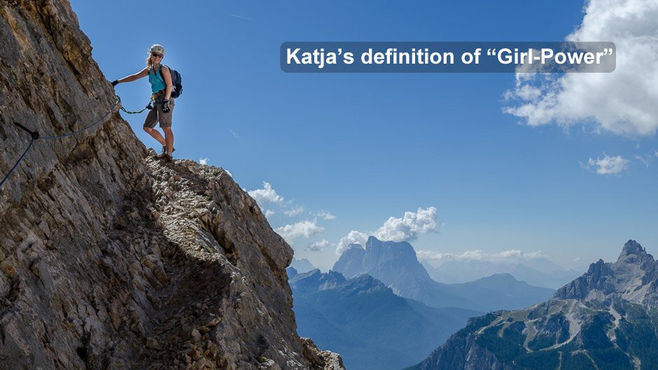 Katja Dolomites climbing via ferrata